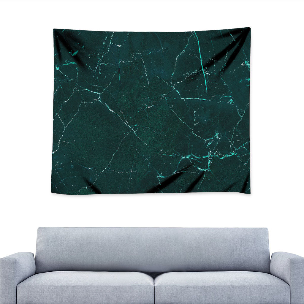 Dark Green Marble Print Tapestry
