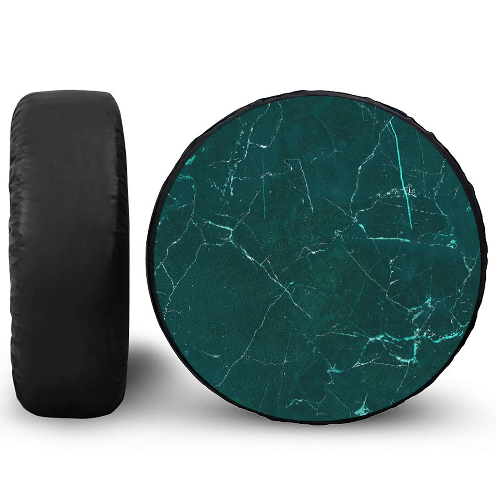 Dark Green Marble Print Tire Cover