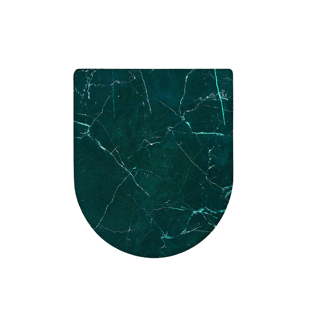 Dark Green Marble Print Toilet Lid Cover