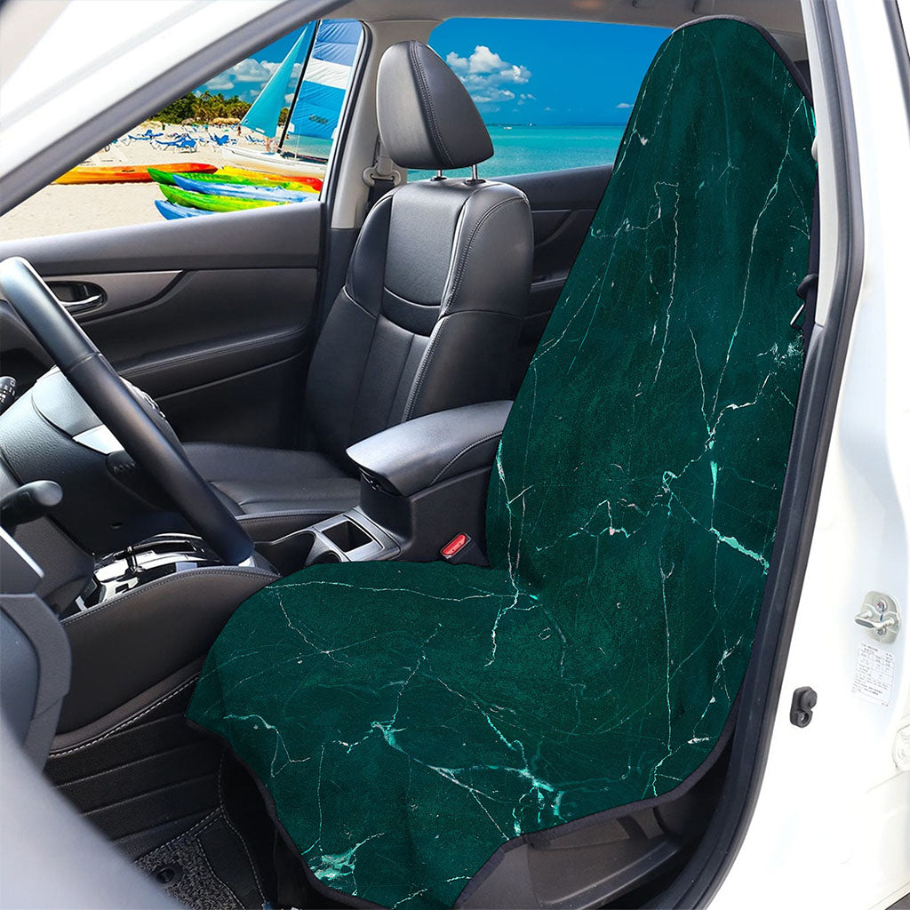 Dark Green Marble Print Waterproof Car Seat Cover