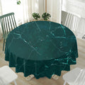 Dark Green Marble Print Waterproof Round Tablecloth