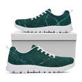 Dark Green Marble Print White Running Shoes