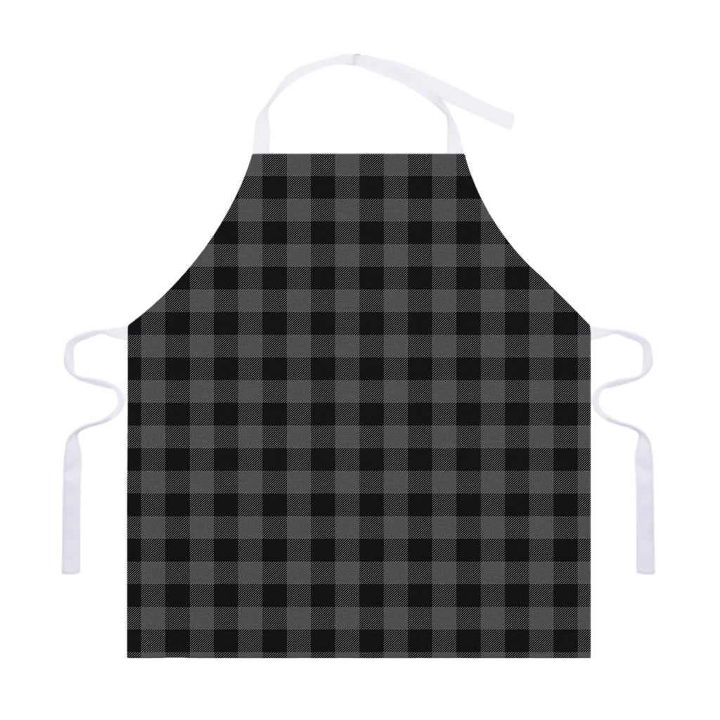 Dark Grey And Black Buffalo Check Print Adjustable Apron