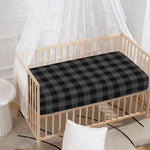 Dark Grey And Black Buffalo Check Print Baby Crib Sheet
