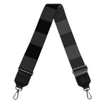 Dark Grey And Black Buffalo Check Print Bag Strap