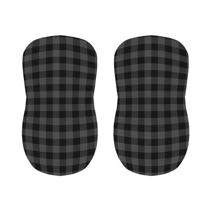 Dark Grey And Black Buffalo Check Print Bar Stool Covers