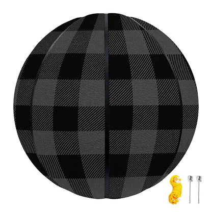 Dark Grey And Black Buffalo Check Print Basketball