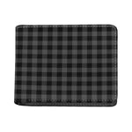 Dark Grey And Black Buffalo Check Print Bifold Wallet