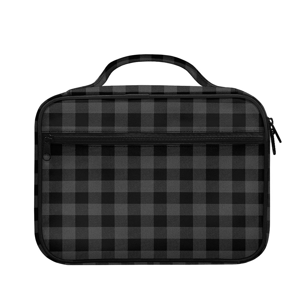 Dark Grey And Black Buffalo Check Print Briefcase Bible Bag