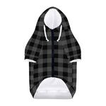 Dark Grey And Black Buffalo Check Print Dog Zip Up Hoodie