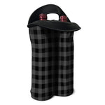 Dark Grey And Black Buffalo Check Print Double Neoprene Wine Tote