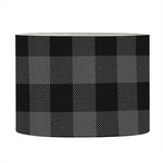Dark Grey And Black Buffalo Check Print Drum Lamp Shade