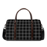 Dark Grey And Black Buffalo Check Print Duffle Bag