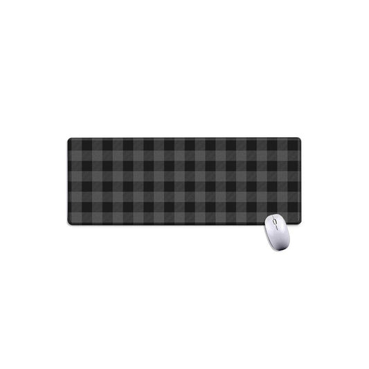 Dark Grey And Black Buffalo Check Print Extended Mouse Pad