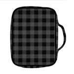 Dark Grey And Black Buffalo Check Print Front Pocket Bible Bag