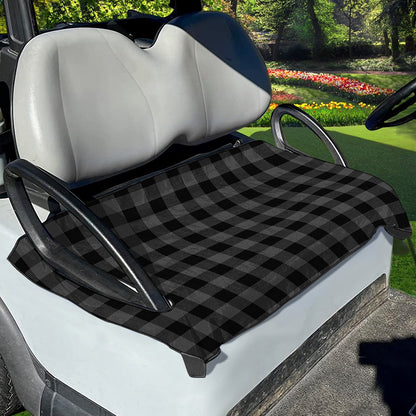 Dark Grey And Black Buffalo Check Print Golf Cart Seat Cover