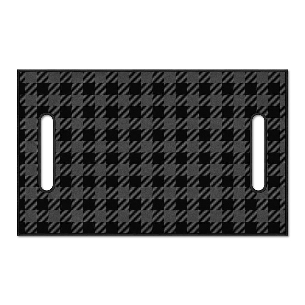 Dark Grey And Black Buffalo Check Print Golf Cart Seat Cover