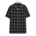 Dark Grey And Black Buffalo Check Print Hawaiian Shirt