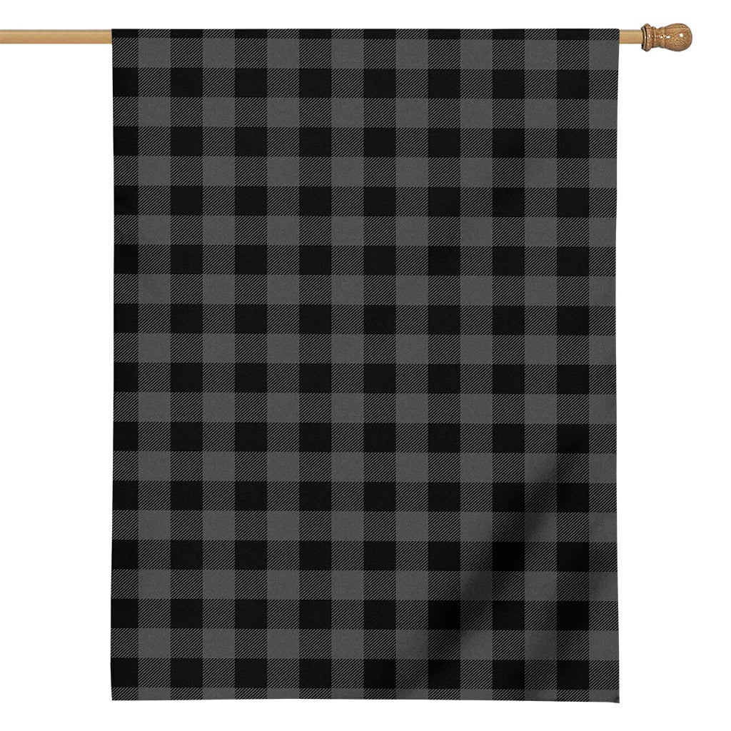 Dark Grey And Black Buffalo Check Print House Flag