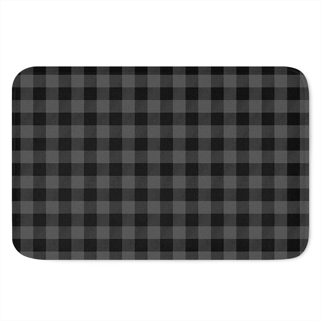 Dark Grey And Black Buffalo Check Print Indoor Door Mat
