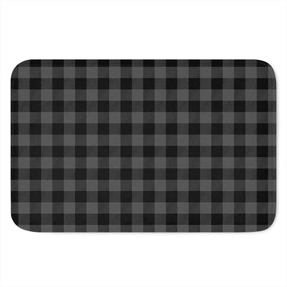 Dark Grey And Black Buffalo Check Print Indoor Door Mat