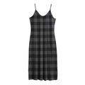 Dark Grey And Black Buffalo Check Print Jersey Midi Cami Dress