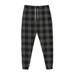 Dark Grey And Black Buffalo Check Print Jogger Pants
