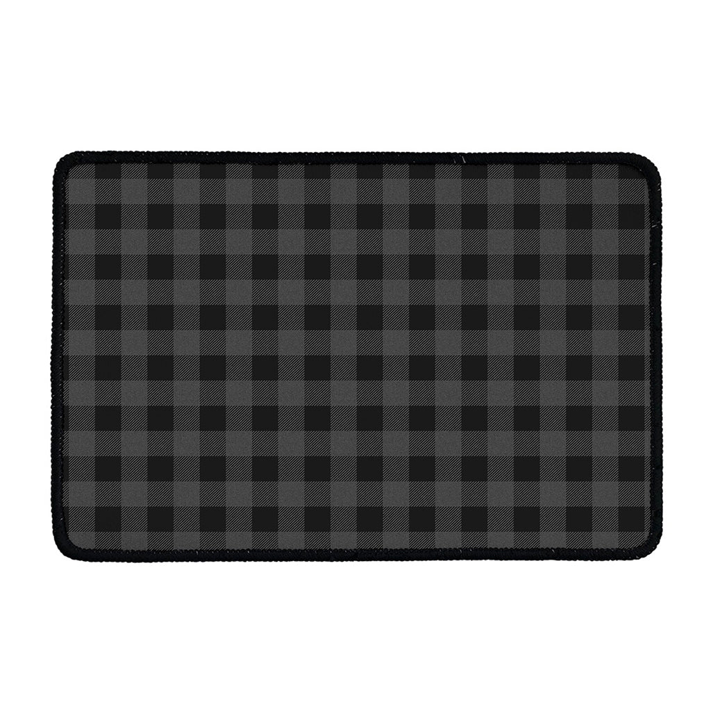 Dark Grey And Black Buffalo Check Print Kitchen Mat