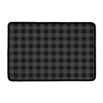 Dark Grey And Black Buffalo Check Print Kitchen Mat