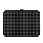 Dark Grey And Black Buffalo Check Print Laptop Sleeve