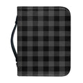 Dark Grey And Black Buffalo Check Print Leather Bible Cover
