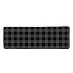 Dark Grey And Black Buffalo Check Print Long Kitchen Mat