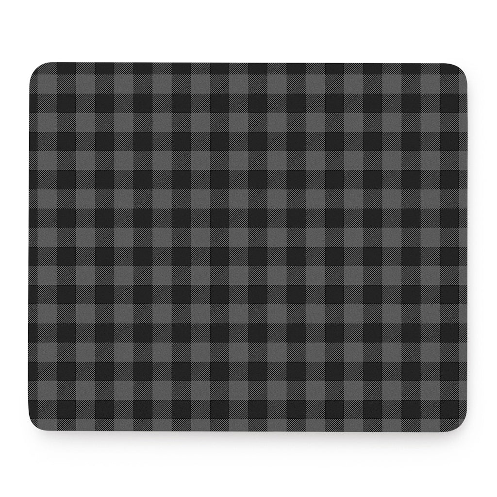 Dark Grey And Black Buffalo Check Print Mouse Pad