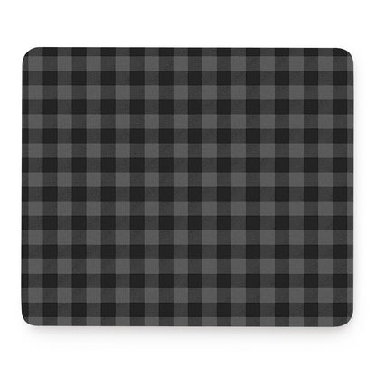 Dark Grey And Black Buffalo Check Print Mouse Pad