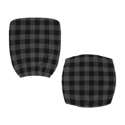 Dark Grey And Black Buffalo Check Print Office Chair Cover