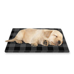 Dark Grey And Black Buffalo Check Print Pet Cooling Mat Cover