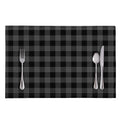 Dark Grey And Black Buffalo Check Print Placemat