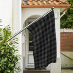 Dark Grey And Black Buffalo Check Print Polyester Flag