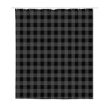 Dark Grey And Black Buffalo Check Print Polyester Shower Curtain