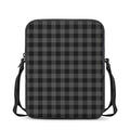 Dark Grey And Black Buffalo Check Print Rectangular Crossbody Bag
