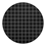 Dark Grey And Black Buffalo Check Print Round Blanket