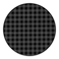 Dark Grey And Black Buffalo Check Print Round Floor Mat