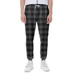 Dark Grey And Black Buffalo Check Print Scuba Joggers