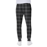 Dark Grey And Black Buffalo Check Print Scuba Joggers