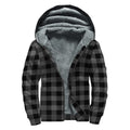 Dark Grey And Black Buffalo Check Print Sherpa Lined Zip Up Hoodie