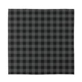 Dark Grey And Black Buffalo Check Print Silk Bandana