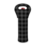 Dark Grey And Black Buffalo Check Print Single Neoprene Wine Tote