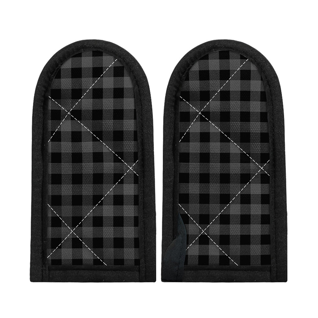 Dark Grey And Black Buffalo Check Print Skillet Handle Cover