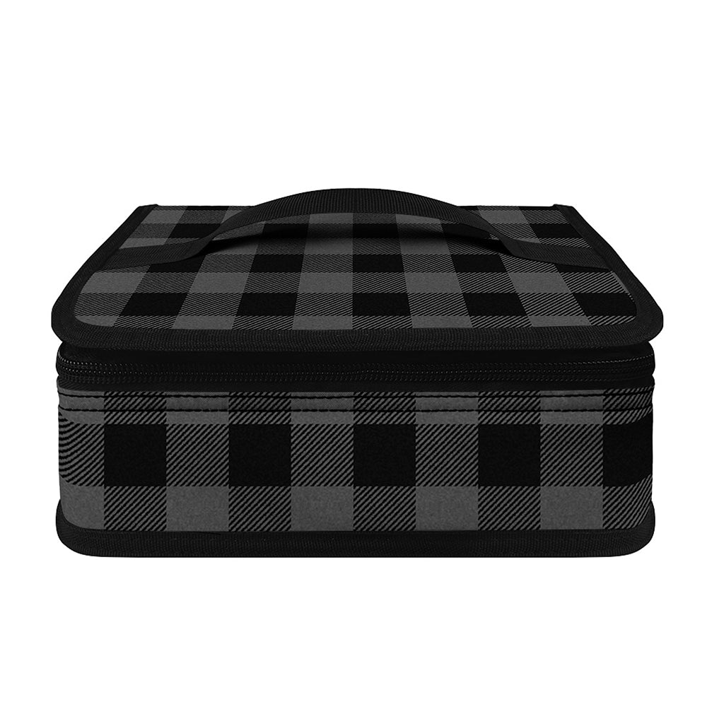 Dark Grey And Black Buffalo Check Print Small Lunch Bag