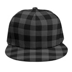 Dark Grey And Black Buffalo Check Print Snapback Cap